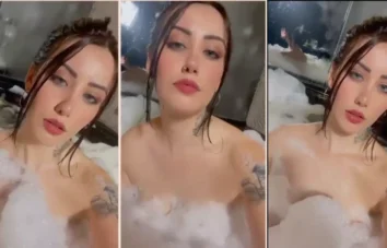 Alexia Loren toda nua mostrando seu corpão incrível com espumas na banheira