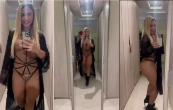 Avenida do Privacy em vídeo da Sra Venusta dando uma espiadinha no espelho e exibindo as teta