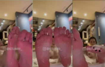 Vídeo da Ketlin Groisman nua no banho mostrando os pés maravilhosos