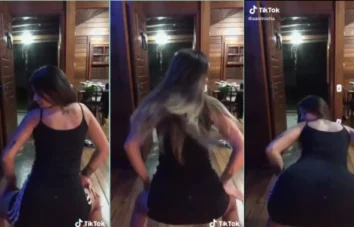 Ani Rocha com um vestido coladinho que vai até o chão