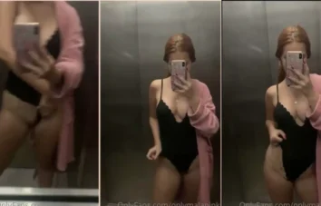 Camila Oliveira, conhecida influenciadora digital da marca Mala Pink, foi vista gravando um vídeo no elevador