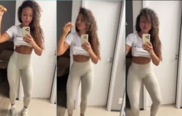 Paty Doce, irresistível, rebolando com uma legging super confortável