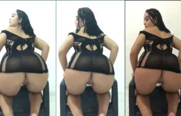 Katarininha, a morena repleta de charme, arrasando na dança com seu vestido preto!