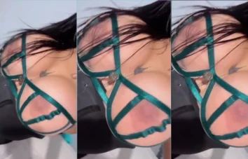 Lau Prieto vestindo um sutiã que quase mostra as teta inteiros
