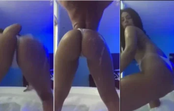 O tamanho avantajado de uma bunda rebolando bem na frente de você, Mirian Gabriela