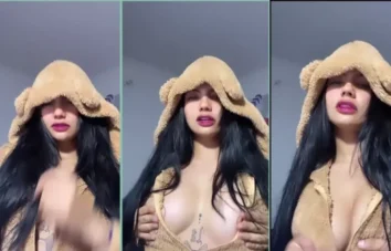 Valerria em um vídeo sensual se apertando de forma deliciosa