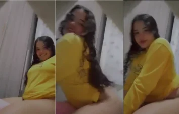 Brasileira irresistível se esbaldando com o travesseiro