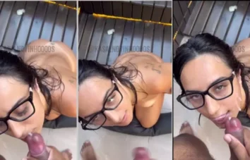Casal novinho com a gata recebendo um delicioso presente na boca!