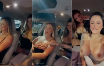 Vamos ver a galera do Letsgab e as minas exibindo os peitões dentro do carro!