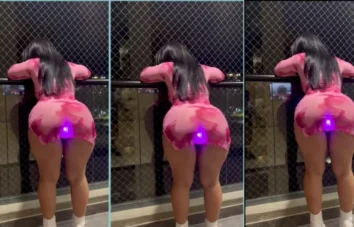 Genesis Diaz de vestido com um plug anal