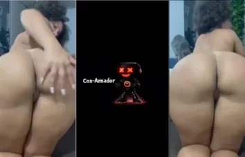 Mulata apareceu na internet toda despida, se divertindo e dando uns tapa no bumbum