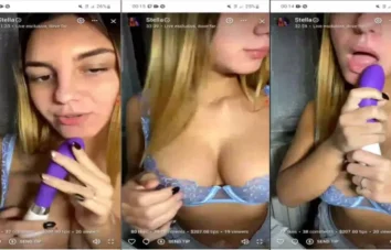 Vazou um vídeo da Onlylovestella se divertindo com um vibrador!