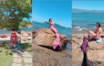 Vídeo caseiro da Lina Nakamura pegando uma praia