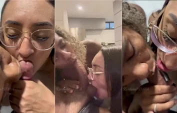 Edna Samara e sua amiga morena fazendo um boquete duplo até jorrar leite na cara